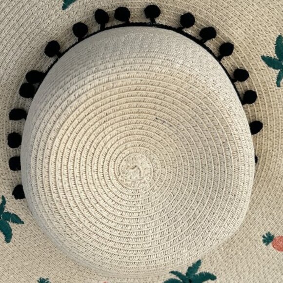 Betsey Johnson Flamingo Woven Floppy Sun Hat NWT Coastal Beachy Resort Tropical main image 5